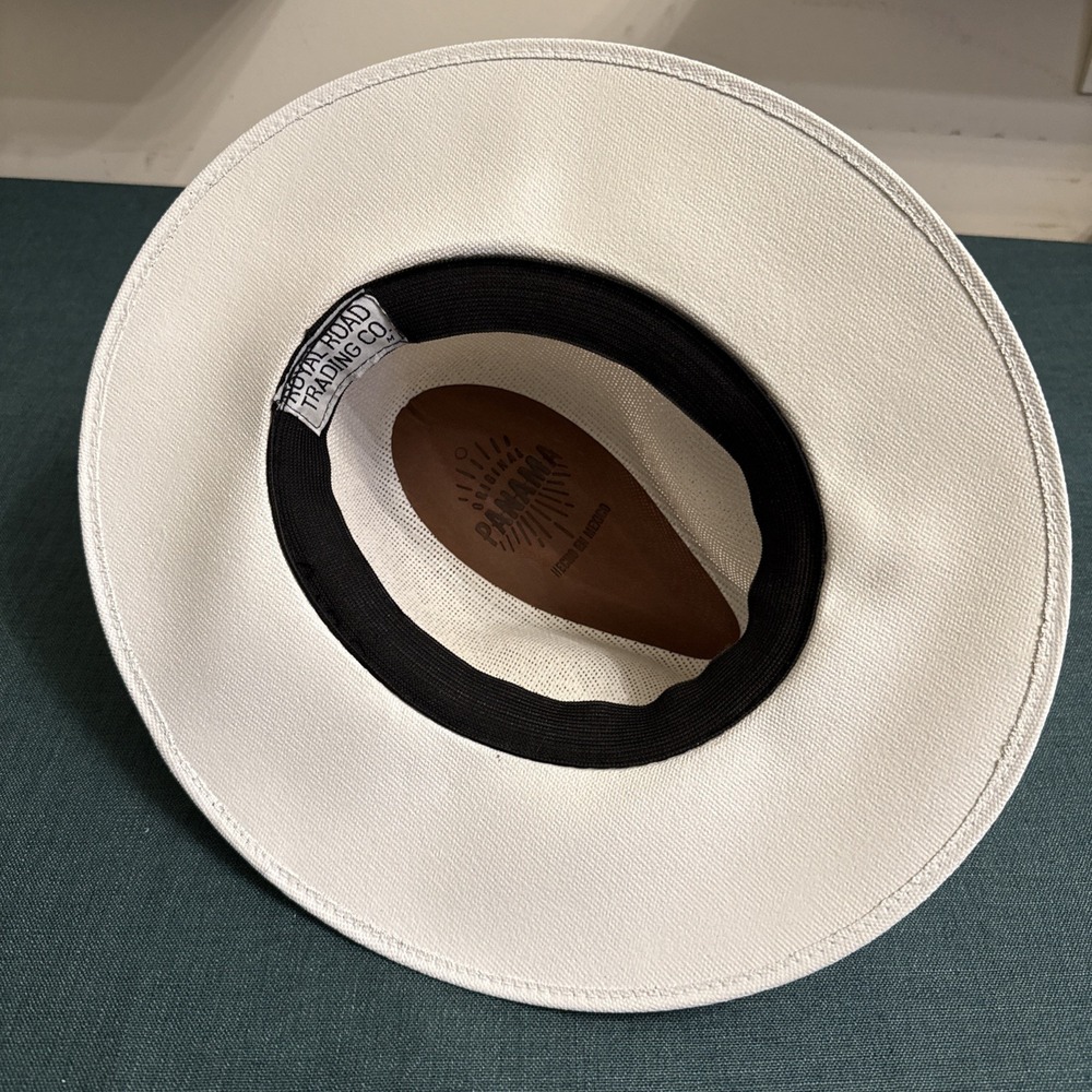 Royal Road Trading Company Original Panama Molded Summer Hat Mens White Black - Picture 8 of 8